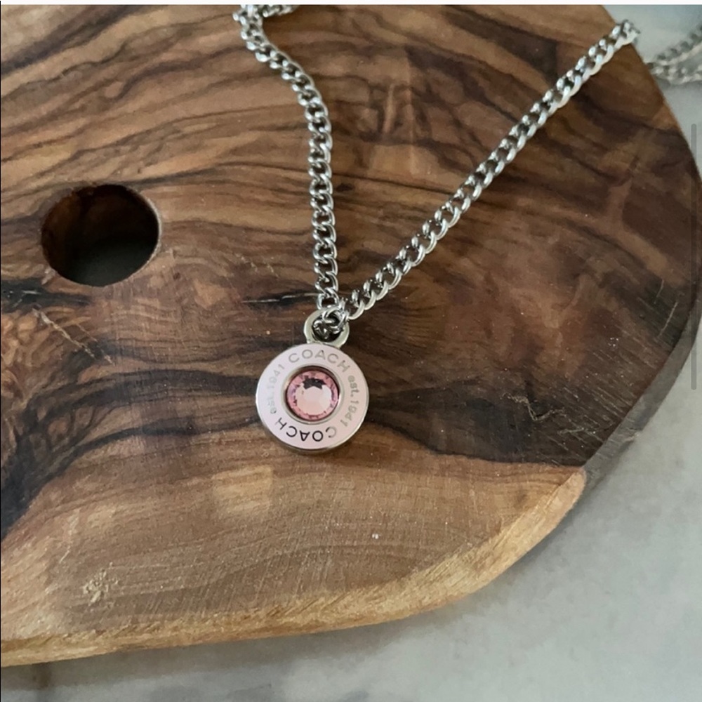 COACH rare delicate pink silver charm necklace - Picture 5 of 7